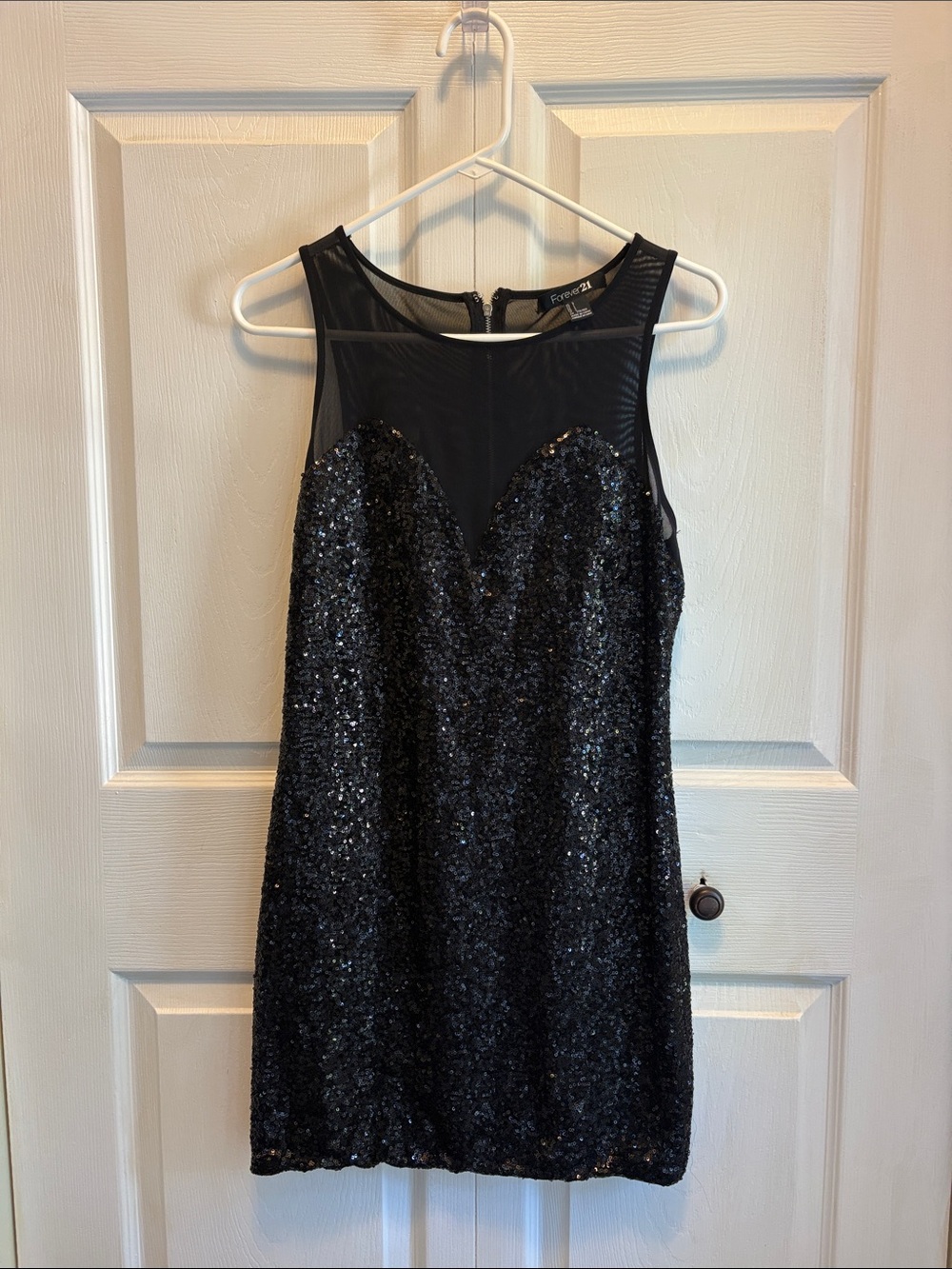 Forever 21 Black Sequin Mesh Mini Dress